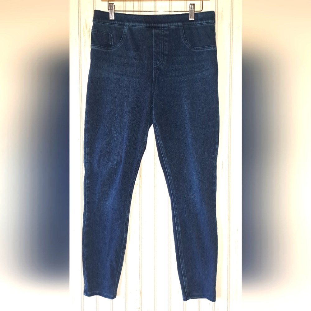 Ladies Spanx Jeans By Sara Blakely Dark Blue Denim Ankle Leggings Spanx LRG